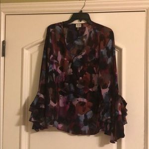 Multi colored blouse Sz large.